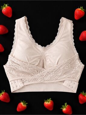 🍓Lace-Trim Wireless Bralette - Women Intimates🍓